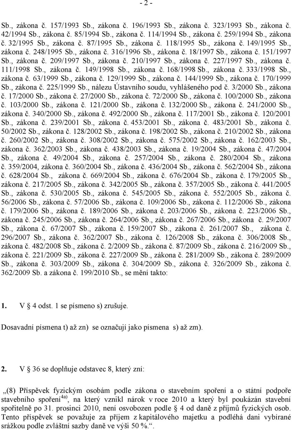 , zákona č. 210/1997 Sb., zákona č. 227/1997 Sb., zákona č. 111/1998 Sb., zákona č. 149/1998 Sb., zákona č. 168/1998 Sb., zákona č. 333/1998 Sb., zákona č. 63/1999 Sb., zákona č. 129/1999 Sb.