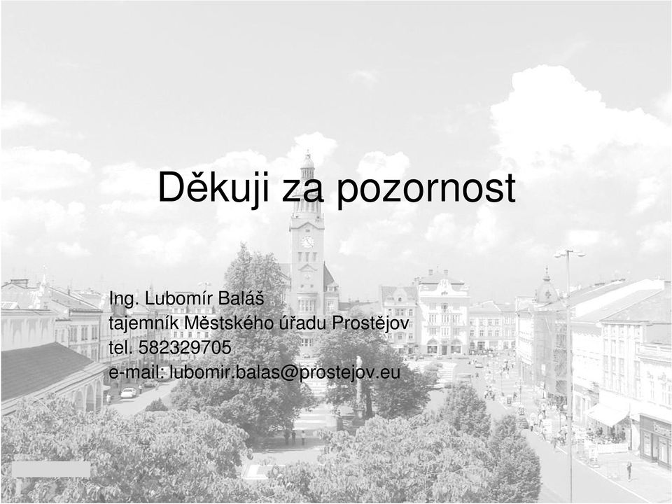 Městského úřadu Prostějov tel.