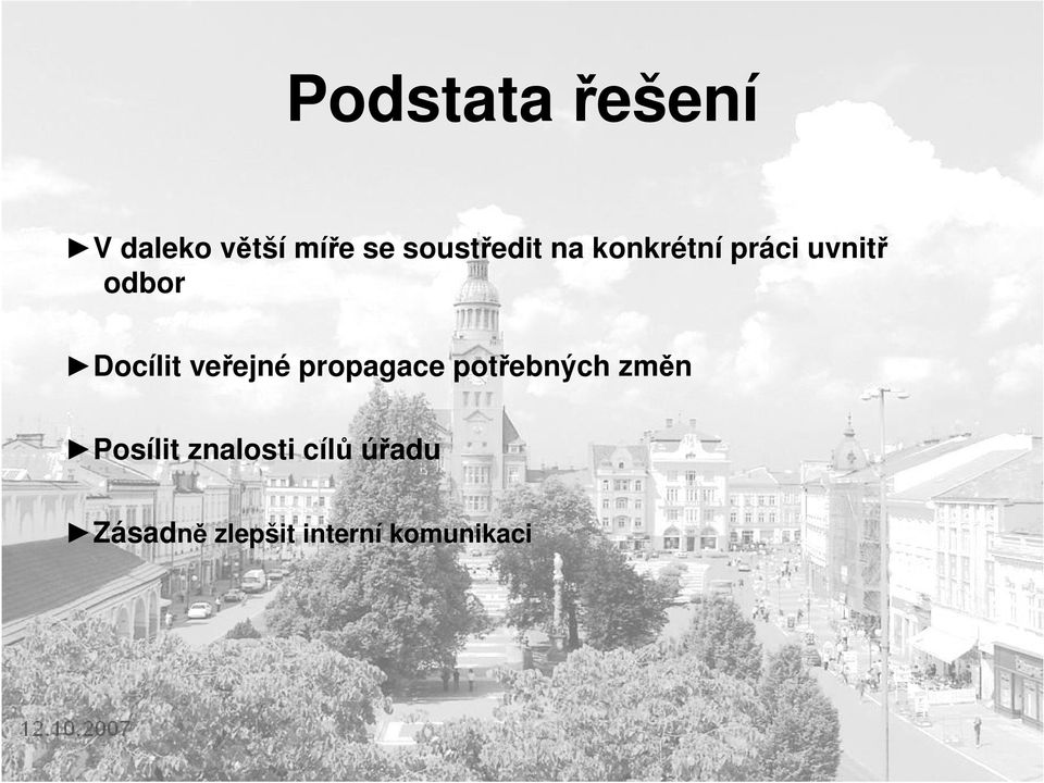 Docílit veřejné propagace potřebných změn