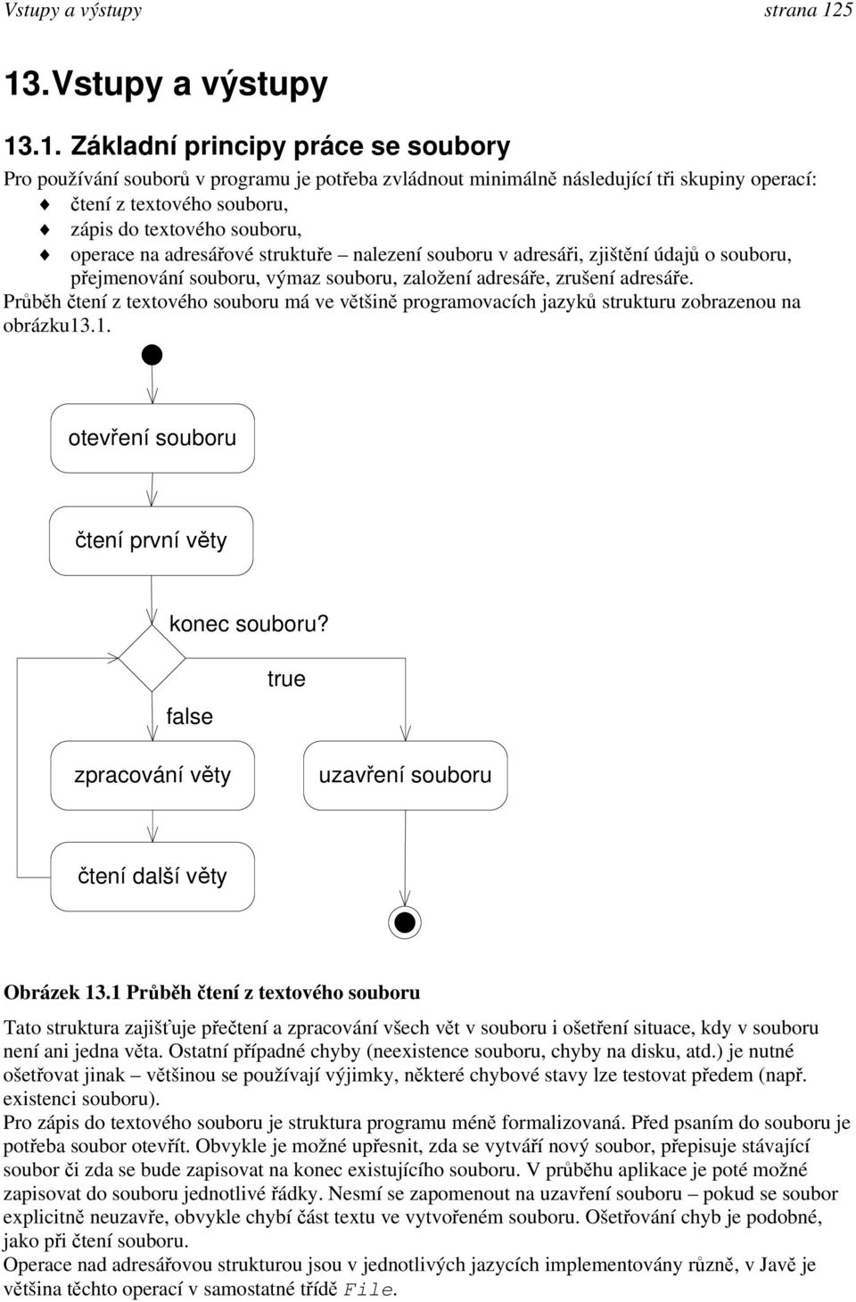 textového souboru, operace na adresářové struktuře nalezení souboru v adresáři, zjištění údajů o souboru, přejmenování souboru, výmaz souboru, založení adresáře, zrušení adresáře.