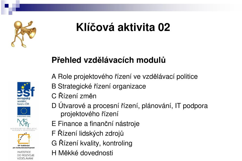 procesnířízení, plánování, IT podpora projektového řízení E Finance a finanční