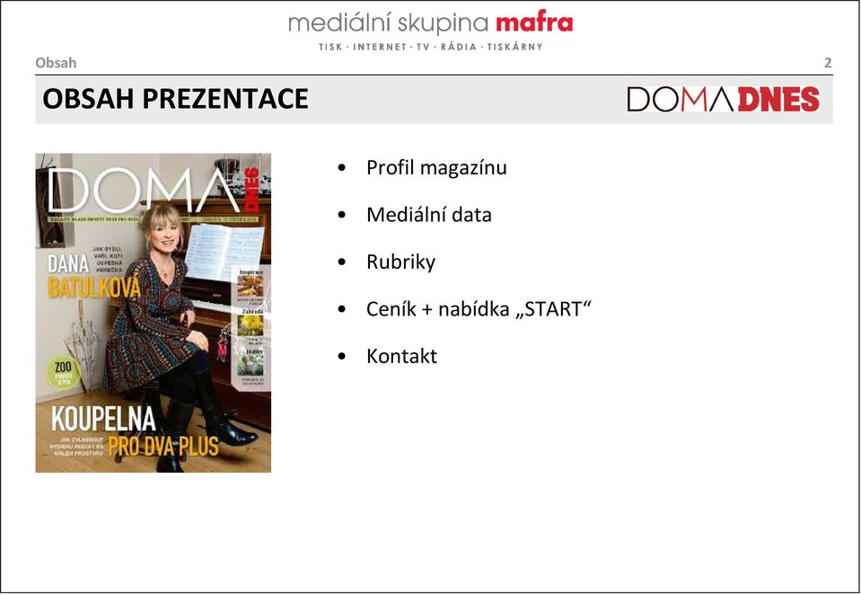 Mediální data Rubriky