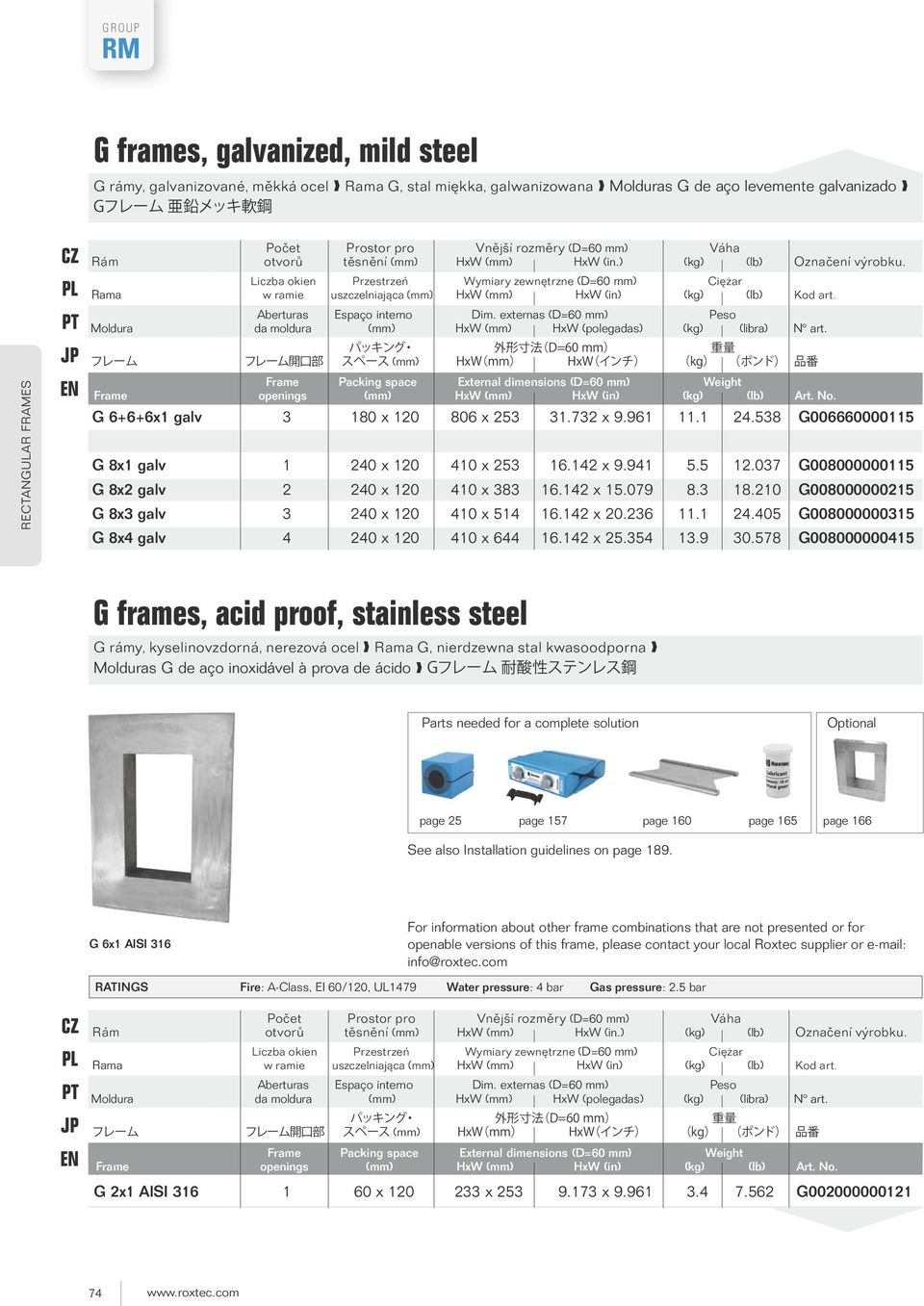 Aberturas Espaço interno Dim. externas (D=60 mm) Peso Moldura da moldura (mm) HxW (mm) HxW (polegadas) (kg) (libra) Nº art.