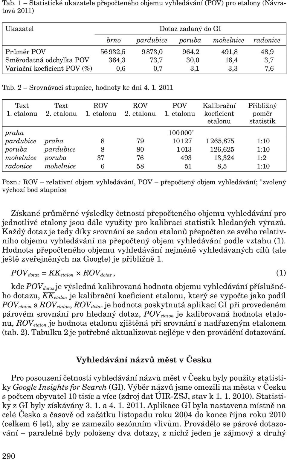 etalonu ROV 2. etalonu POV 1.