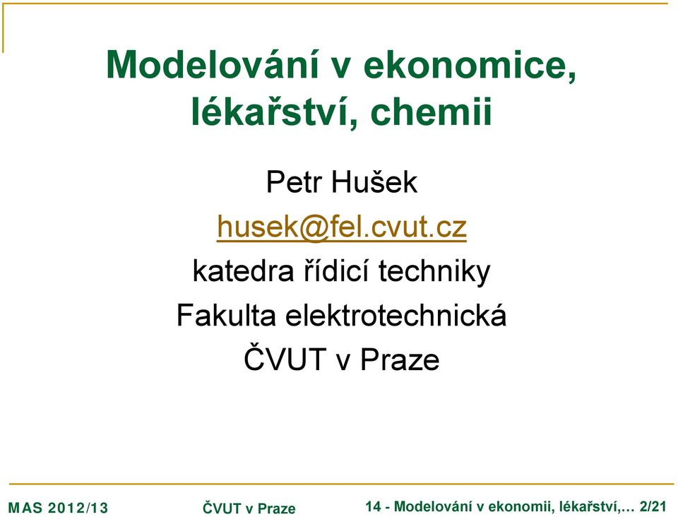 cz katedra řídicí techniky Fakulta