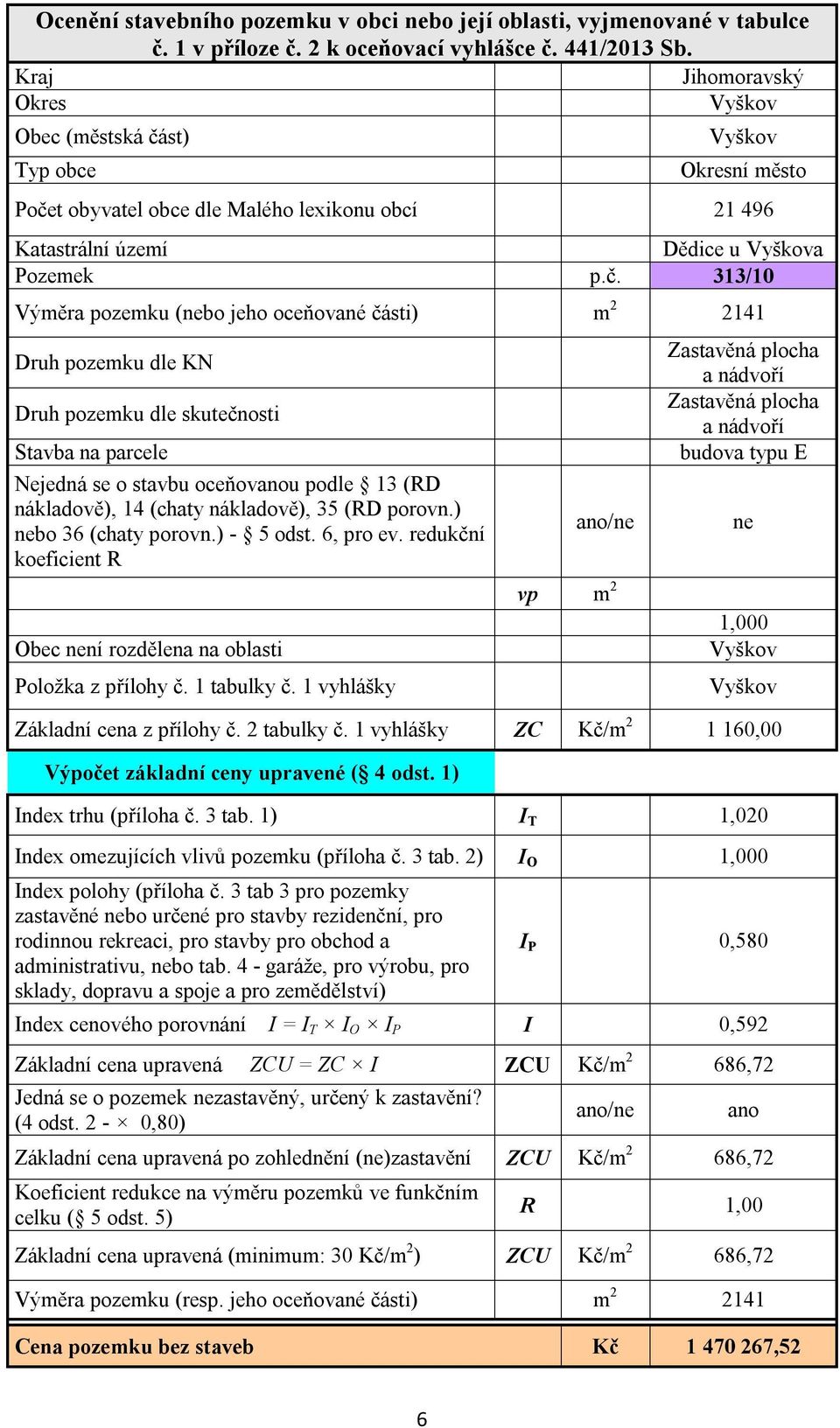 redukční Zastavěná plocha a nádvoří Zastavěná plocha a nádvoří budova typu E Obec ní rozdělena na oblasti zastavěné bo určené pro stavby rezidenční, pro