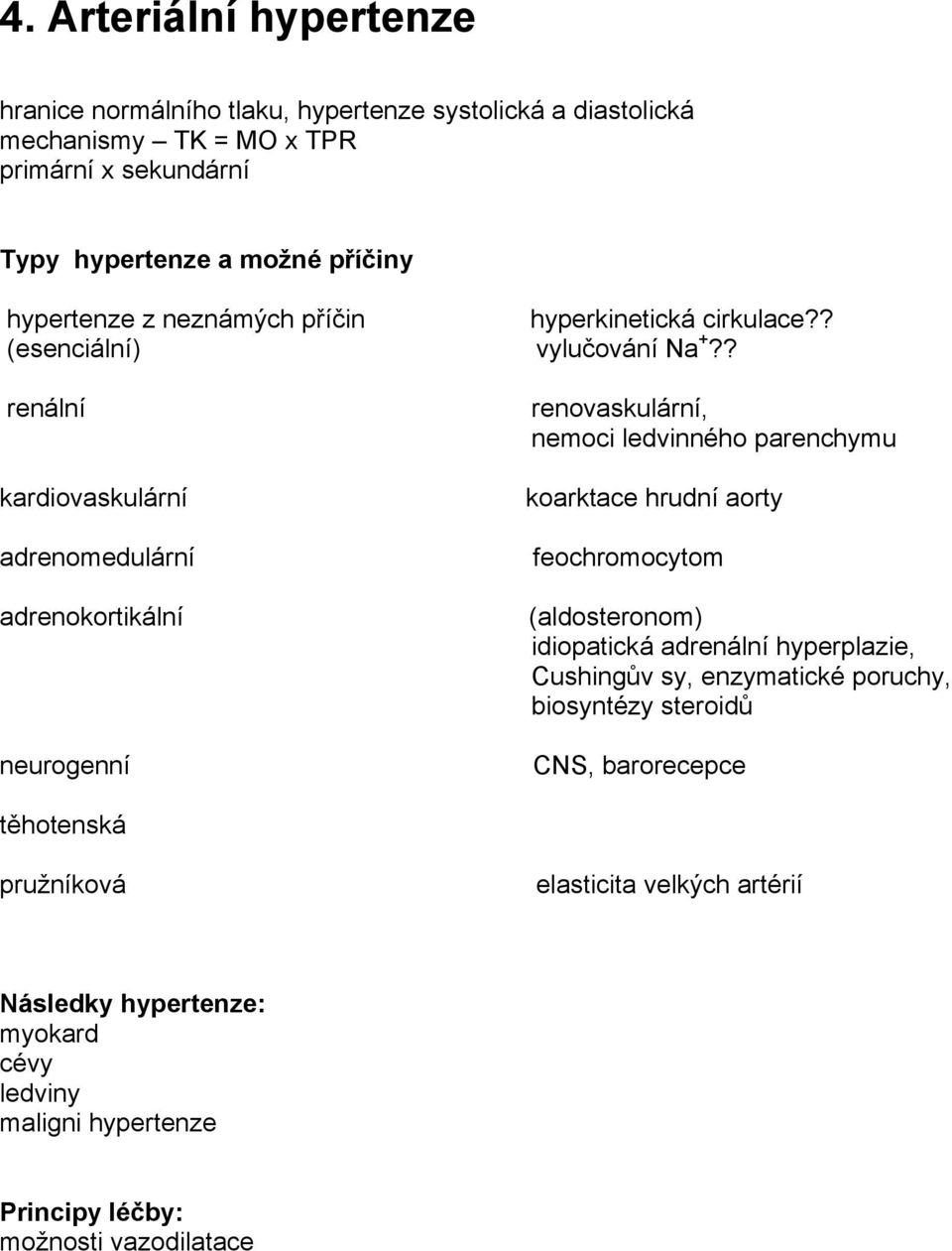 ? renální kardiovaskulární adrenomedulární adrenokortikální neurogenní renovaskulární, nemoci ledvinného parenchymu koarktace hrudní aorty feochromocytom (aldosteronom)