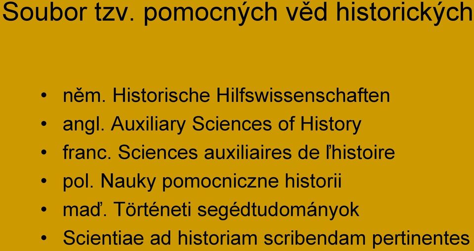 Auxiliary Sciences of History franc.