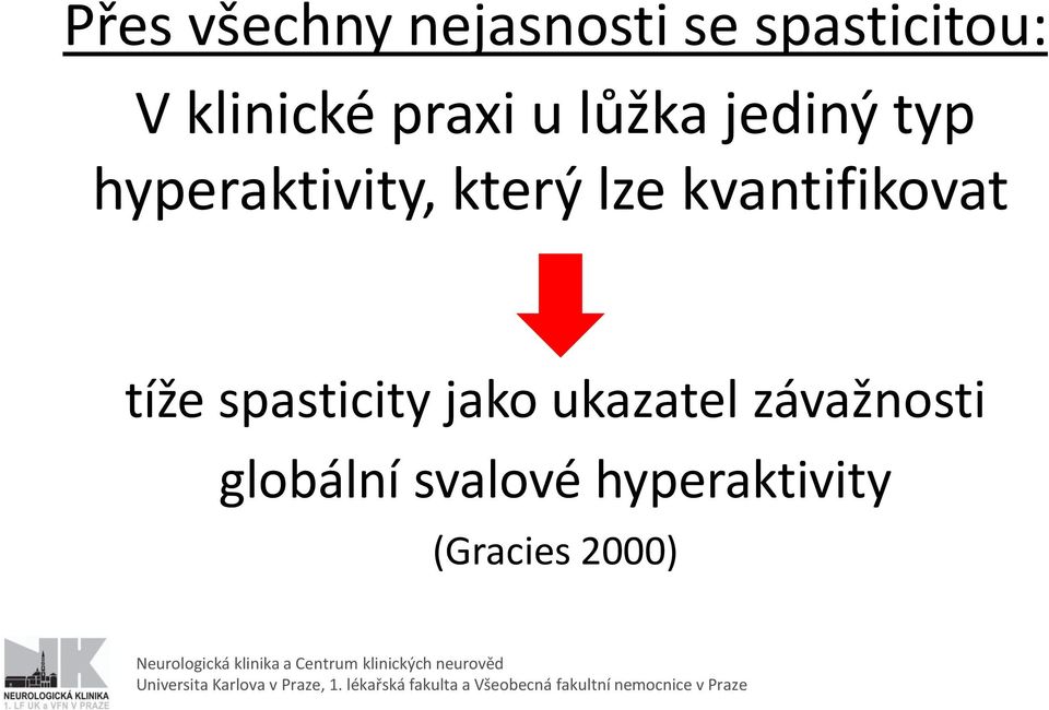 kvantifikovat tíže spasticity jako ukazatel