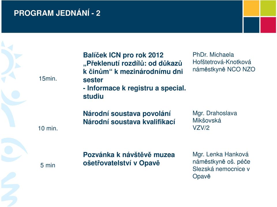 registru a special. studiu PhDr. Michaela Hofštetrová-Knotková náměstkyně NCO NZO 10 min.