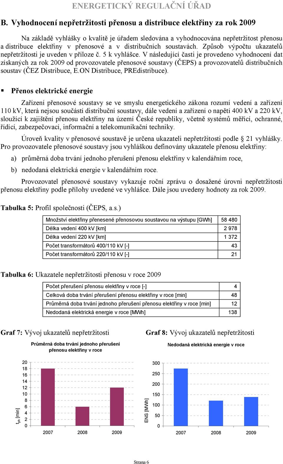 V následující časti je provedeno vyhodnocení dat získaných za rok od provozovatele přenosové soustavy (ČEPS) a provozovatelů distribučních soustav (,, ).