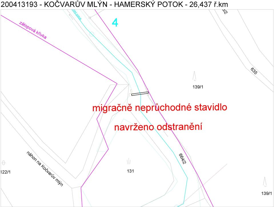 zátopová křivka Hamerský potok 4 138/2 200413193