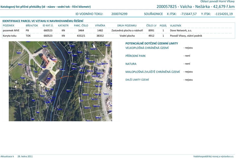 toku TOK 660523 KN 4332/1 38352 Vodní plocha 4912 1 VLASTNÍK Dove Network, a.s.