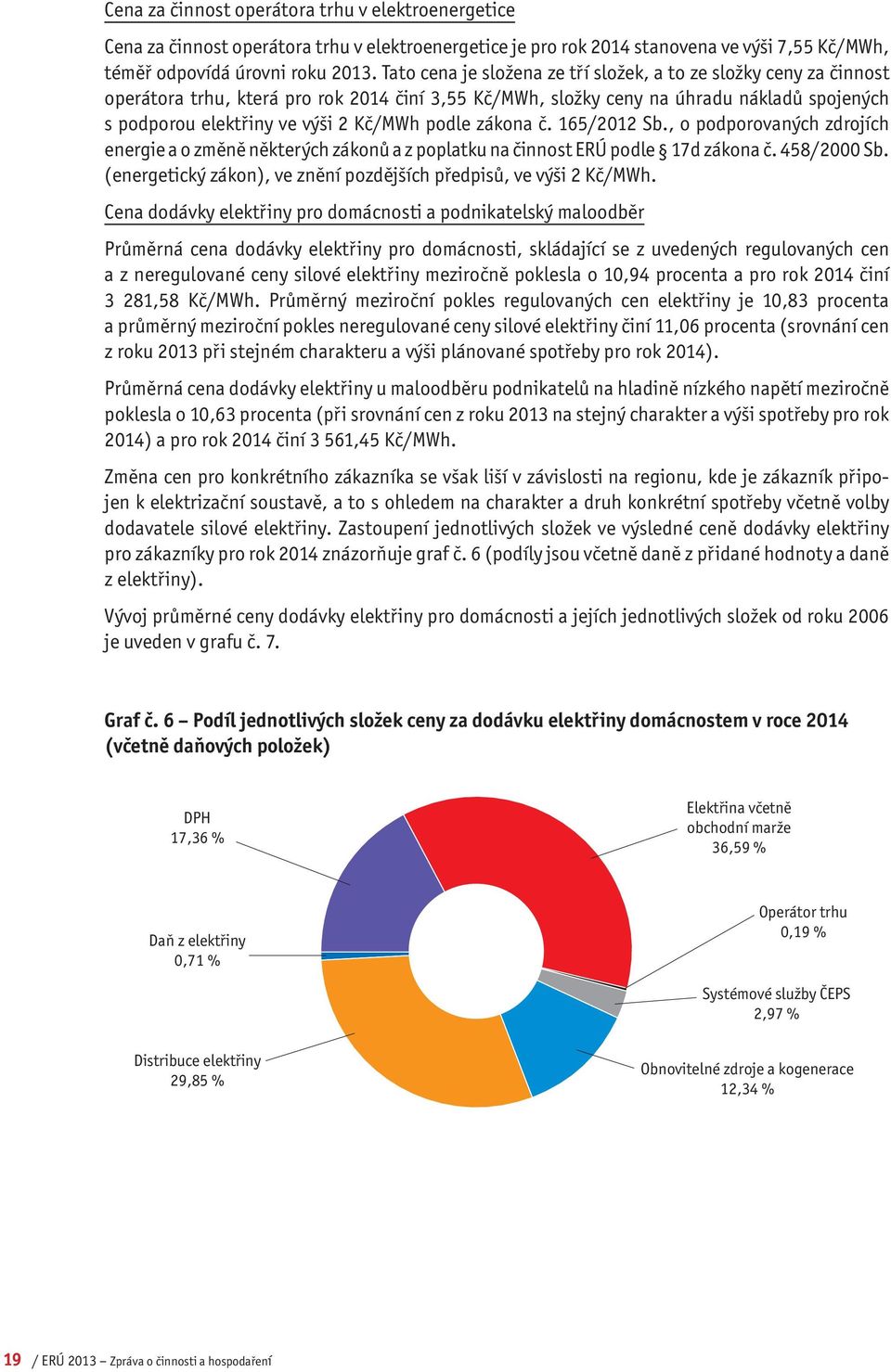 podle zákona č. 165/2012 Sb., o podporovaných zdrojích energie a o změně některých zákonů a z poplatku na činnost ERÚ podle 17d zákona č. 458/2000 Sb.