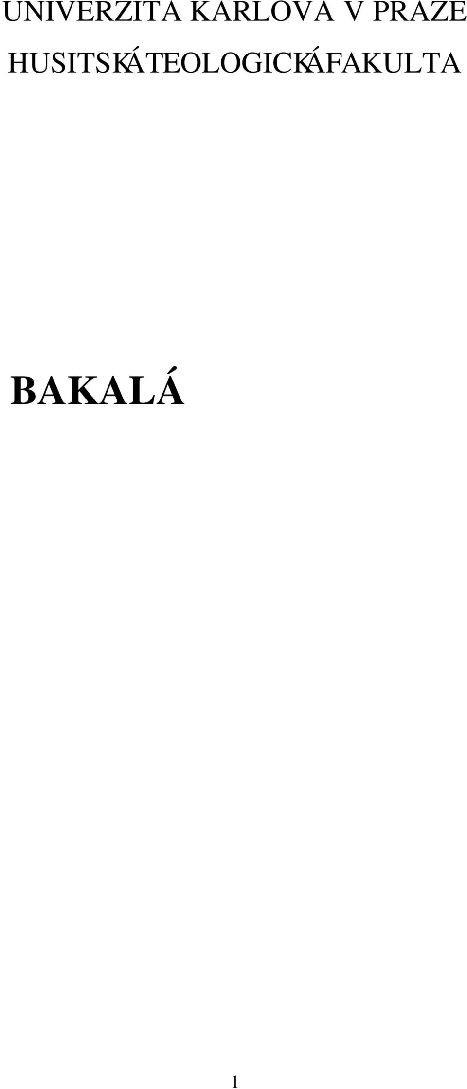 TEOLOGICKÁ FAKULTA