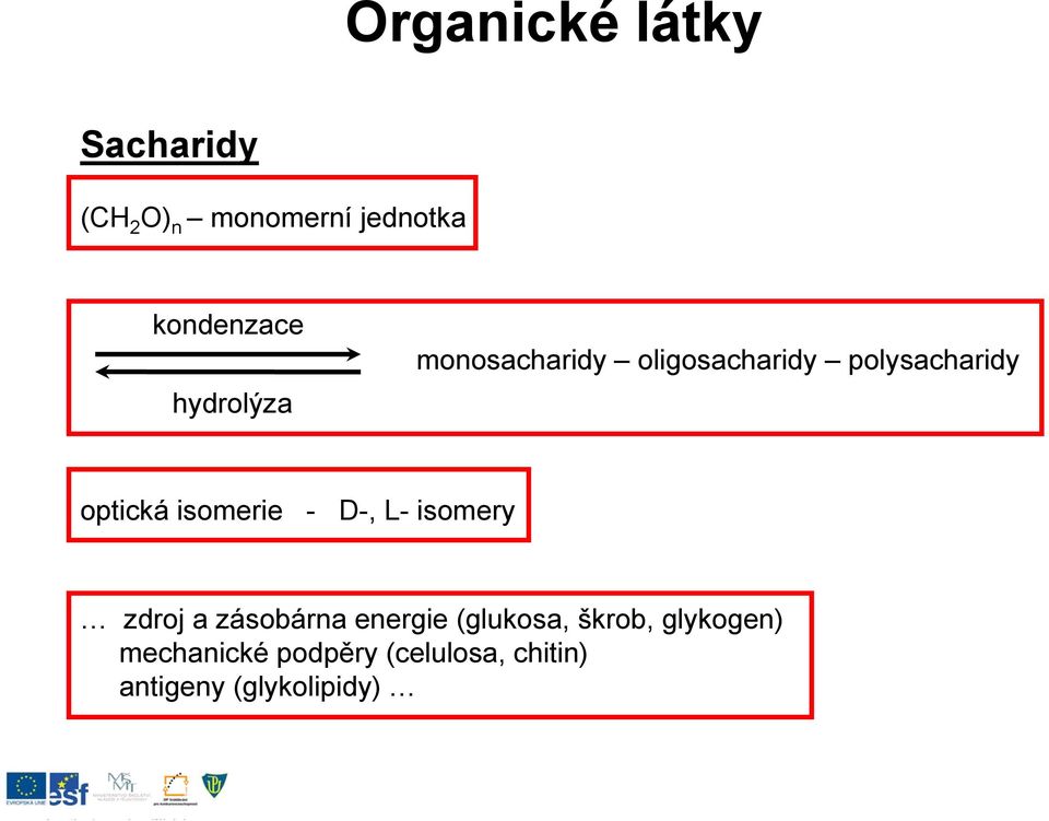 isomerie i - D-, L- isomery zdroj a zásobárna energie (glukosa,