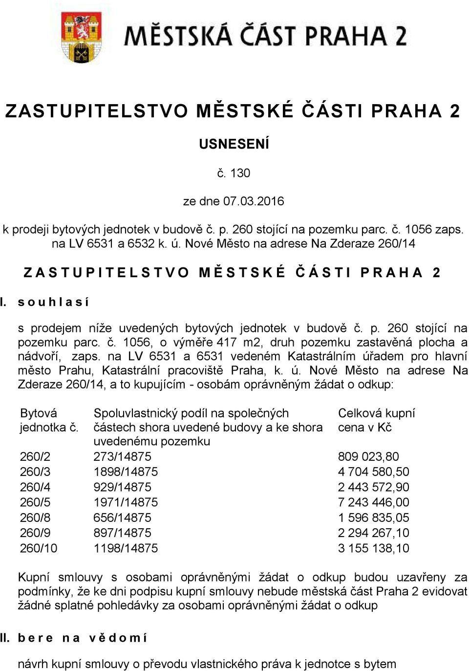 č. 1056, o výměře 417 m2, druh pozemku zastavěná plocha a nádvoří, zaps. na LV 6531 a 6531 vedeném Katastrálním úř