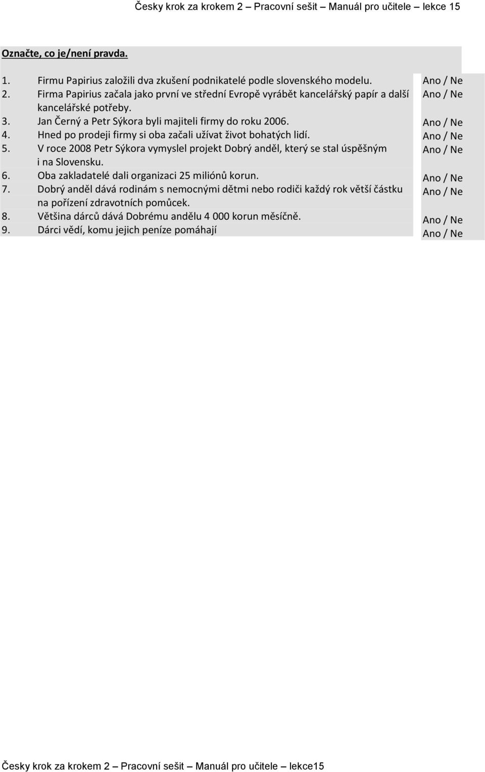 Hned po prodeji firmy si oba začali užívat život bohatých lidí. 5. V roce 2008 Petr Sýkora vymyslel projekt Dobrý anděl, který se stal úspěšným i na Slovensku. 6.