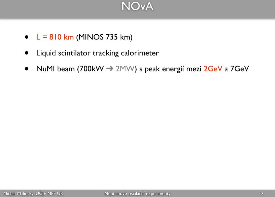 calorimeter NuMI beam (700kW