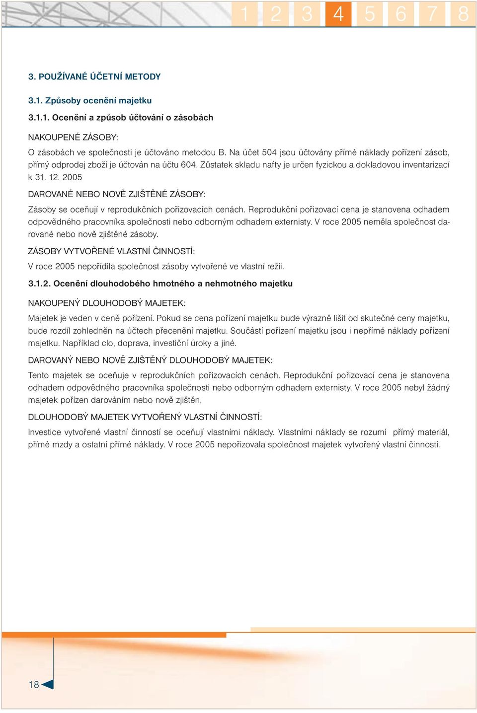 2005 DAROVANÉ NEBO NOVĚ ZJIŠTĚNÉ ZÁSOBY: Zásoby se oceňují v reprodukčních pořizovacích cenách.