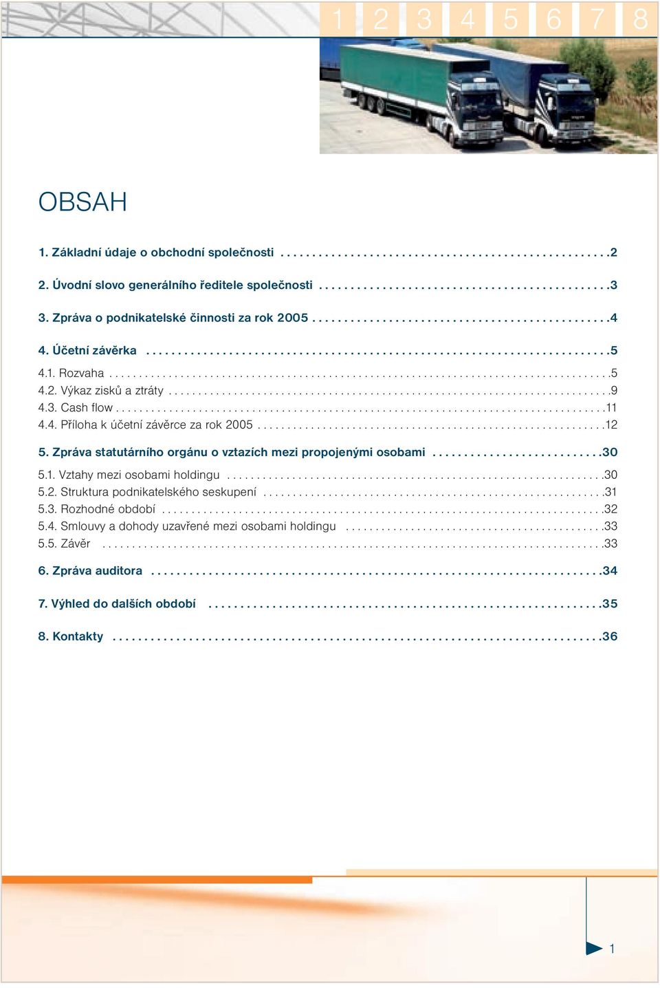 ....................................................................................5 4.2. Výkaz zisků a ztráty...........................................................................9 4.3.