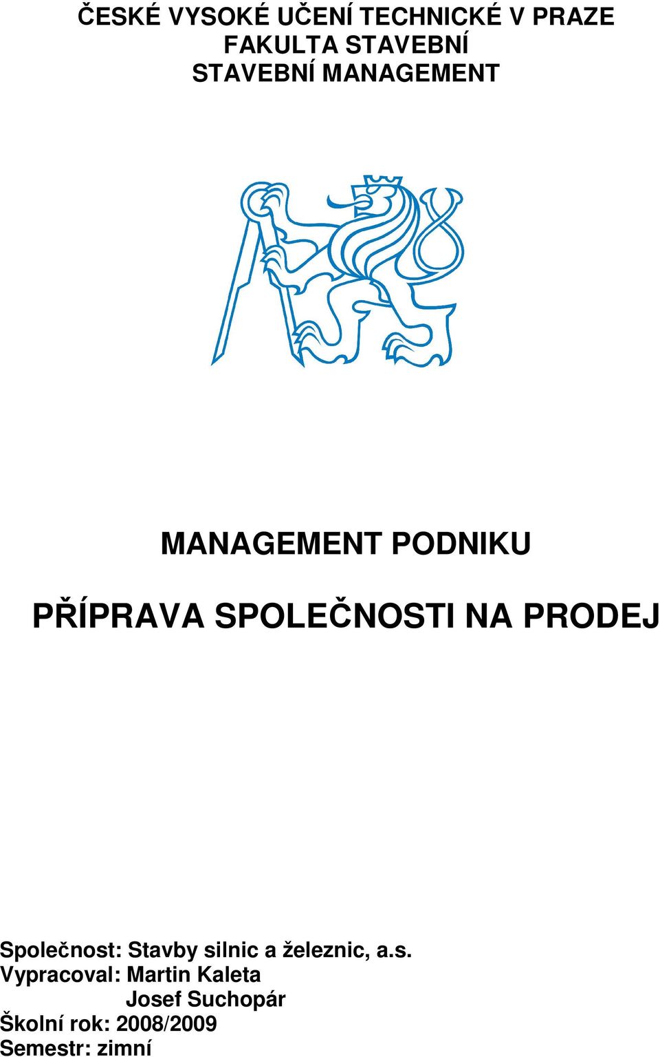 NA PRODEJ Společnost