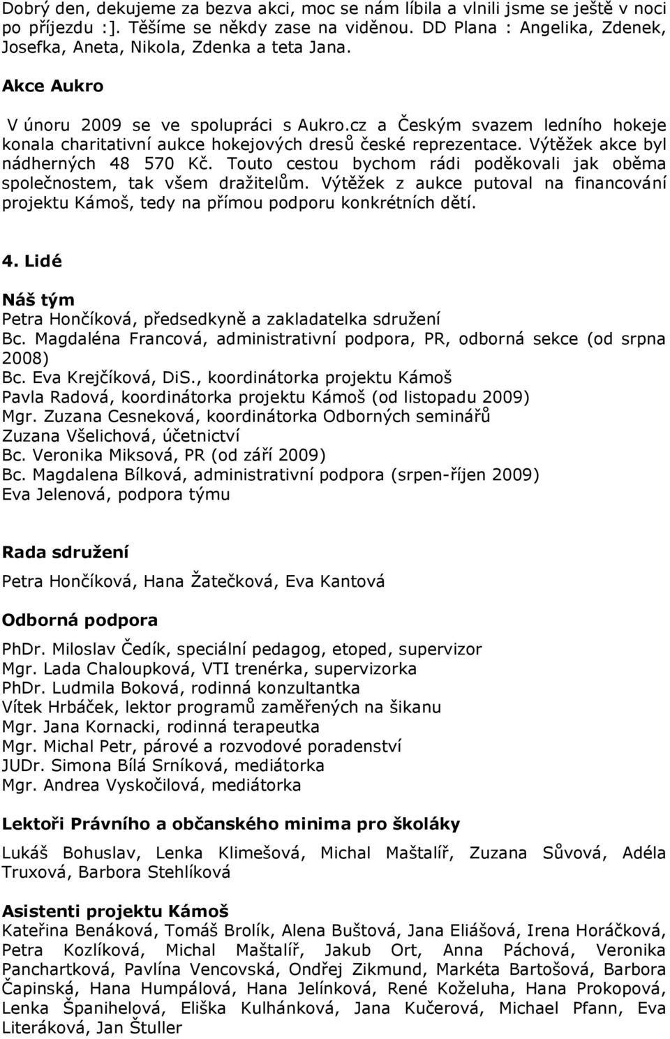 cz a Českým svazem ledního hokeje konala charitativní aukce hokejových dresů české reprezentace. Výtěžek akce byl nádherných 48 570 Kč.