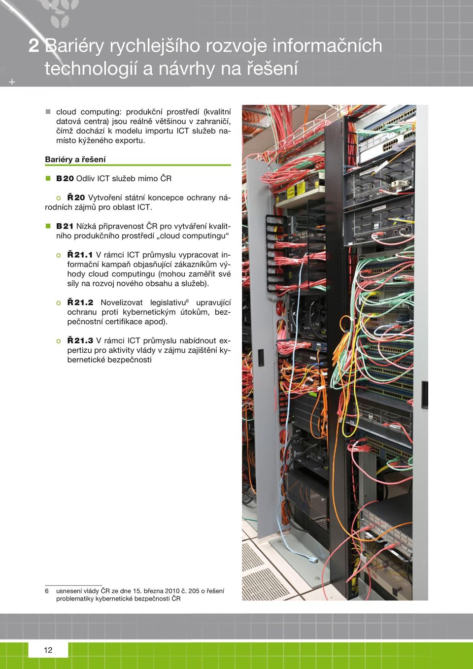 B 21 Nízká připravenost ČR pro vytváření kvalitního produkčního prostředí cloud computingu o Ř 21.
