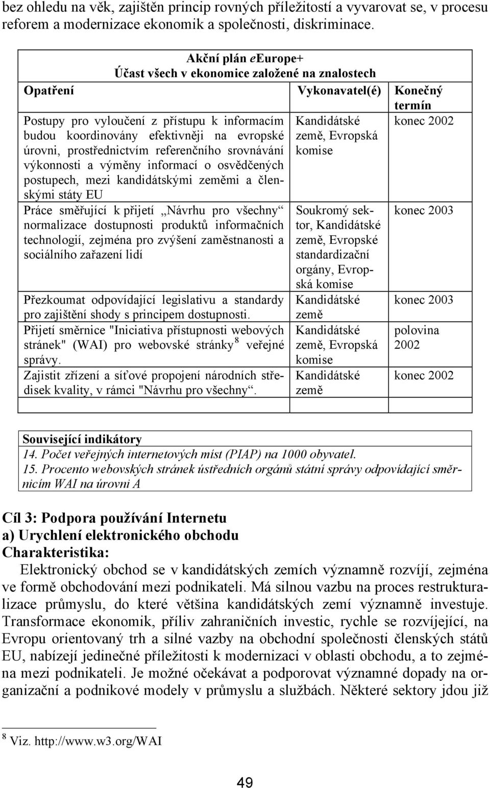 referenčního srovnávání výkonnosti a výměny informací o osvědčených postupech, mezi kandidátskými mi a členskými státy EU Práce směřující k přijetí Návrhu pro všechny normalizace dostupnosti produktů