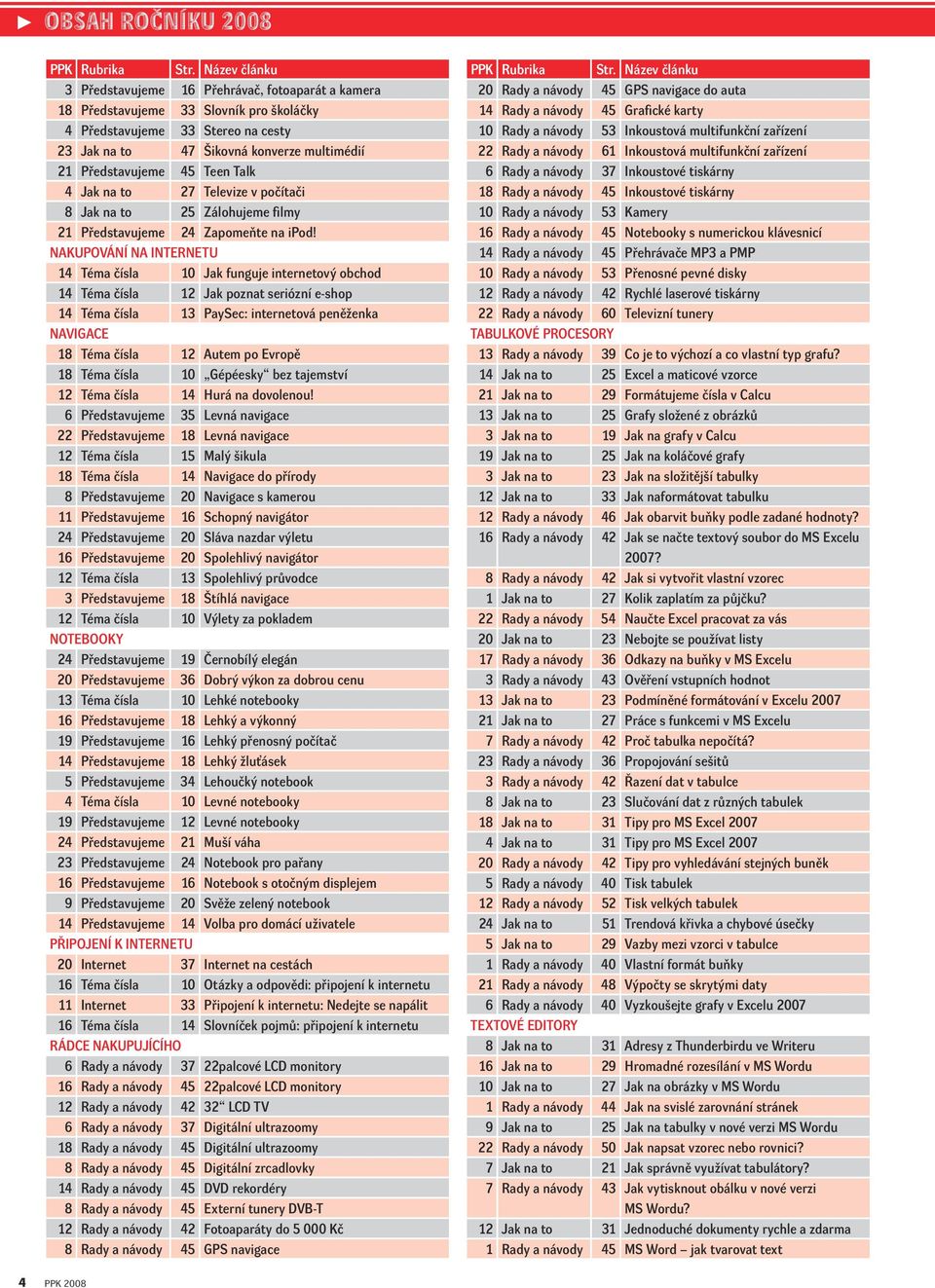 Nakupování na internetu 14 Téma čísla 10 Jak funguje internetový obchod 14 Téma čísla 12 Jak poznat seriózní e-shop 14 Téma čísla 13 PaySec: internetová peněženka Navigace 18 Téma čísla 12 Autem po