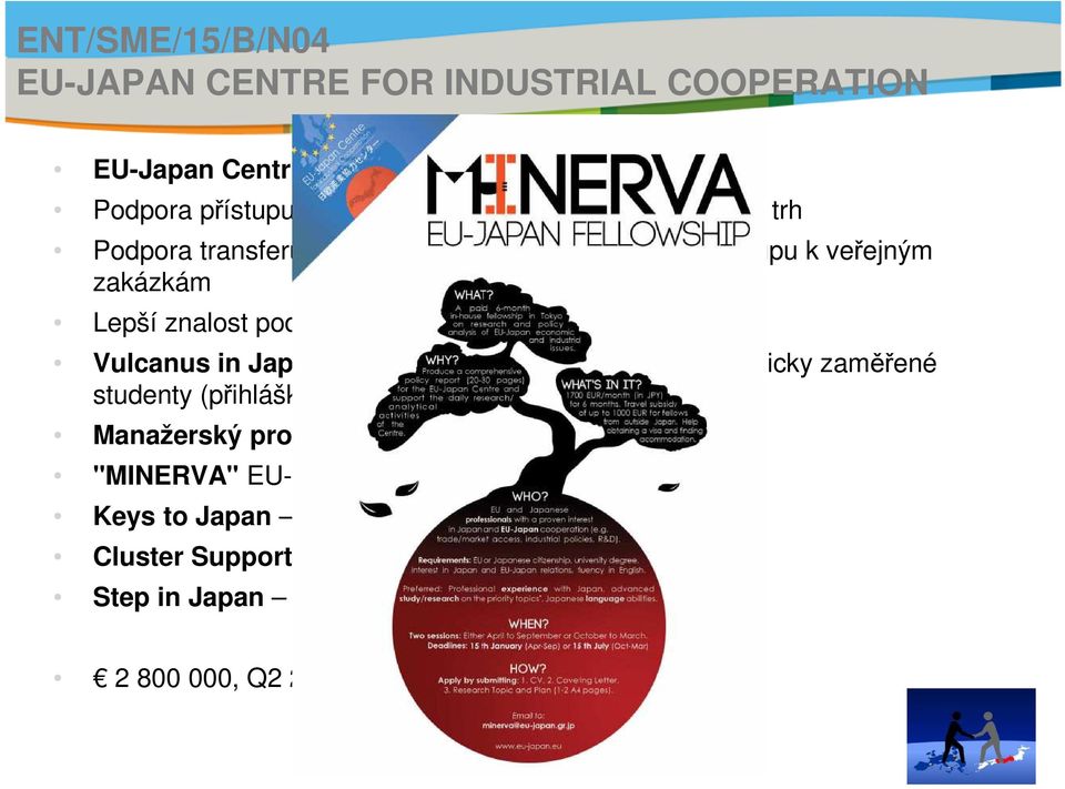 in Japan/Europe stáže a stipendia pro technicky zaměřené studenty (přihlášky leden 2016) Manažerský program v Japonsku "MINERVA" EU-Japan