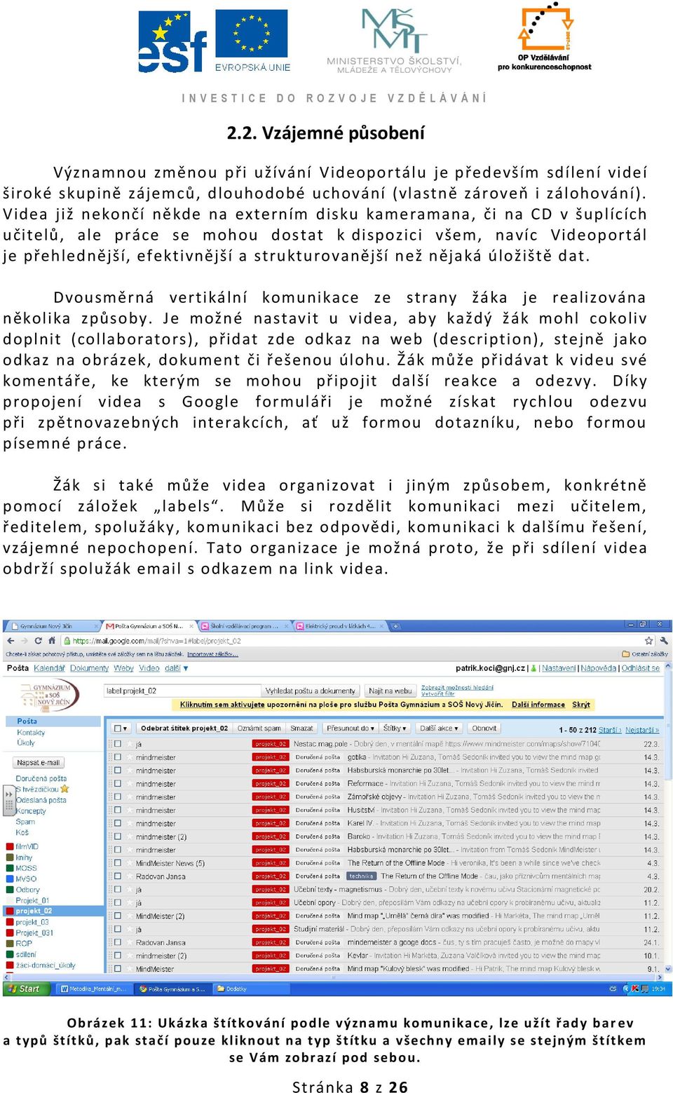 nějaká úložiště dat. Dvousměrná vertikální komunikace ze strany žáka je realizována několika způsoby.