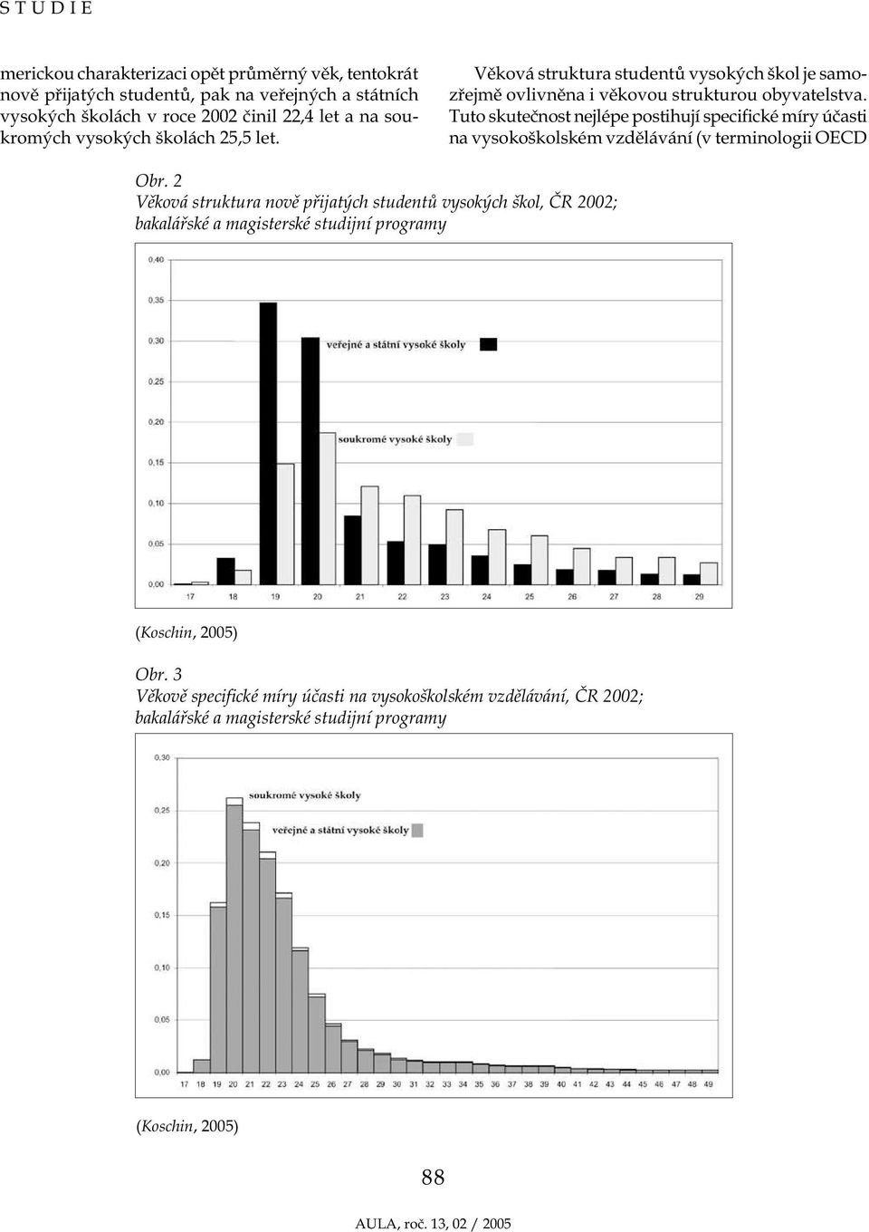 Tuto skutečnost nejlépe postihují specifické míry účasti na vysokoškolském vzdělávání (v terminologii OECD Obr.