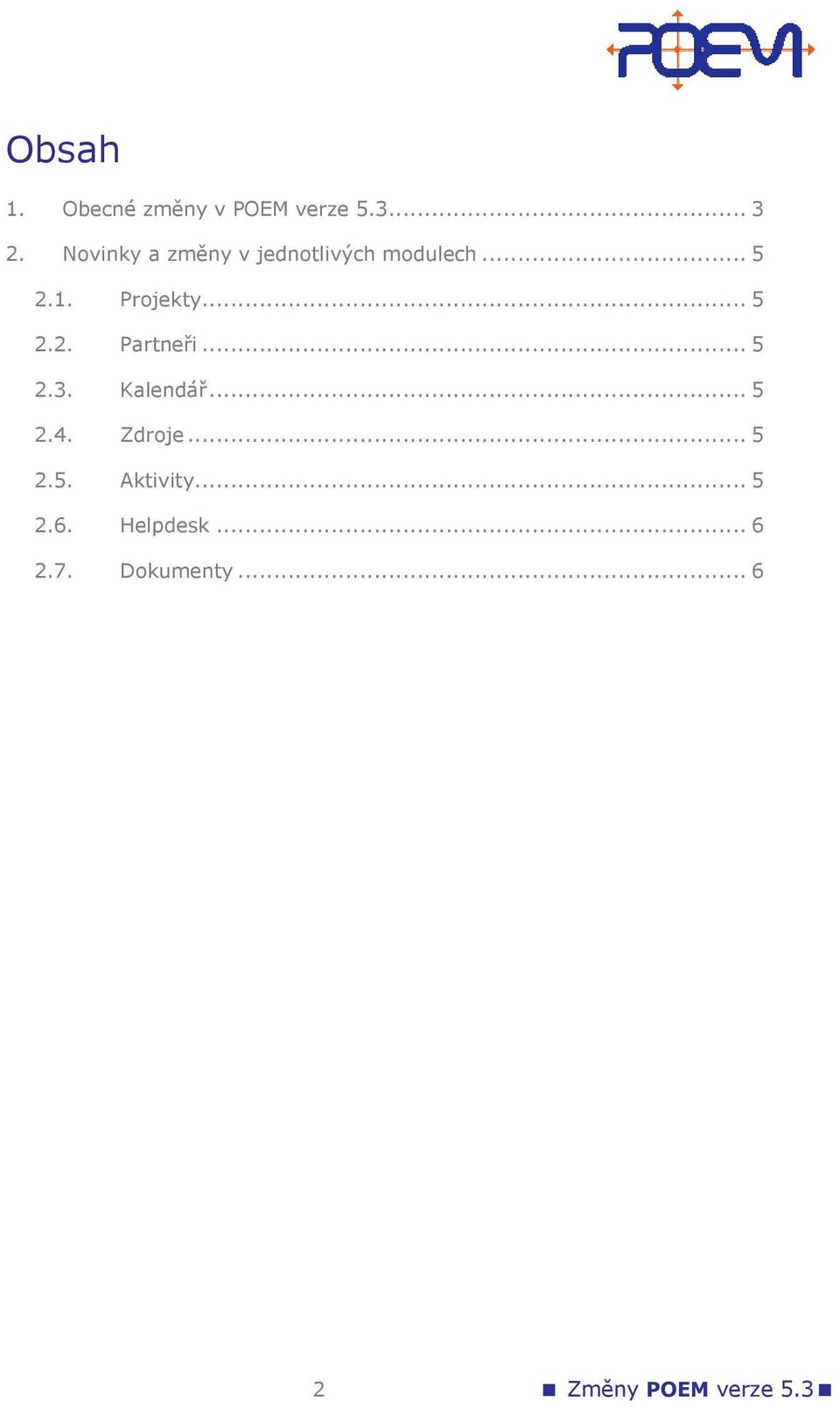 .. 5 2.3. Kalendář... 5 2.4. Zdrje... 5 2.5. Aktivity... 5 2.6.