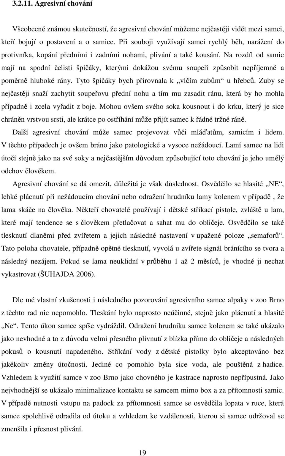 Na rozdíl od samic mají na spodní čelisti špičáky, kterými dokážou svému soupeři způsobit nepříjemné a poměrně hluboké rány. Tyto špičáky bych přirovnala k vlčím zubům u hřebců.