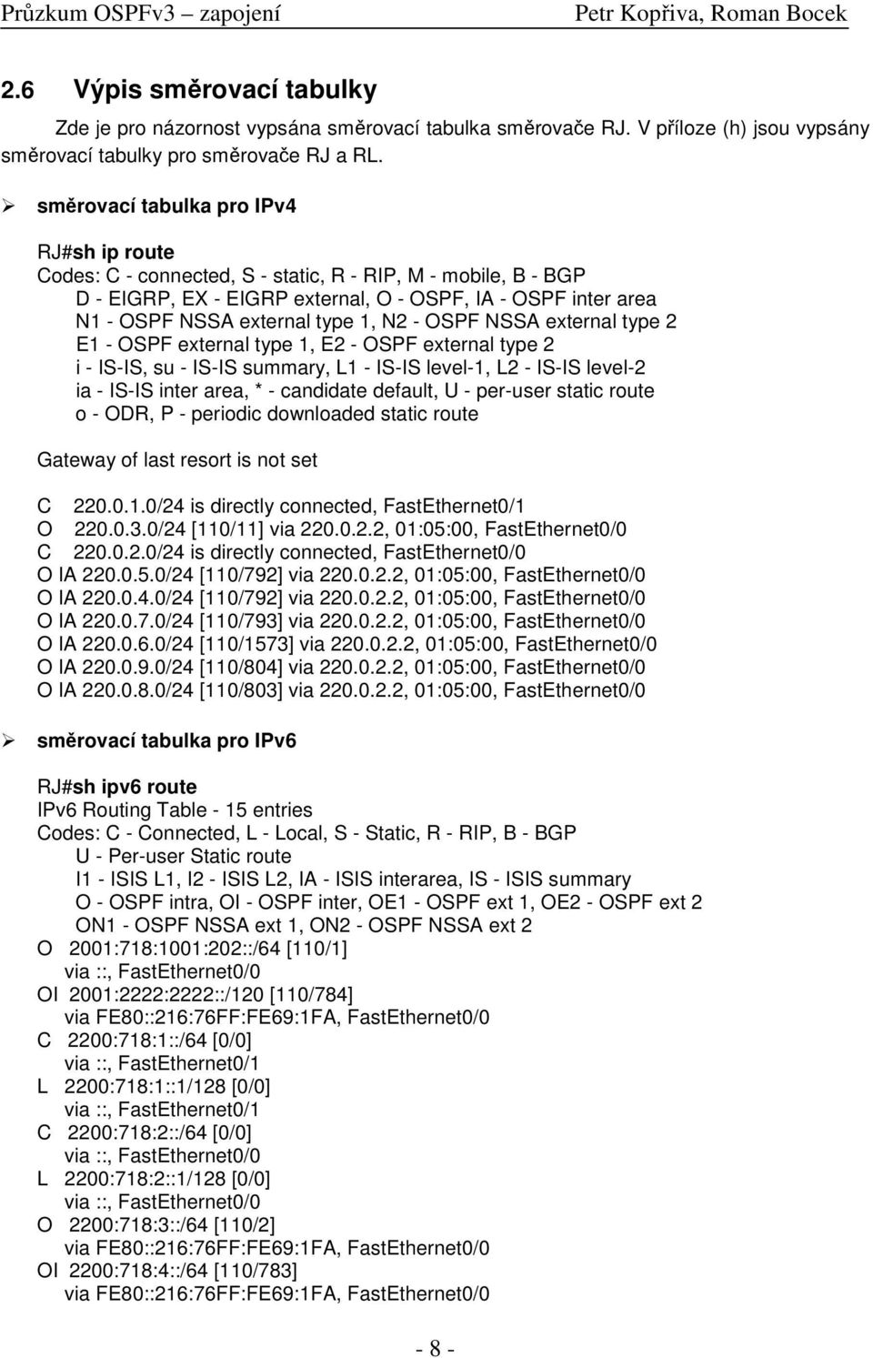 N2 - OSPF NSSA external type 2 E1 - OSPF external type 1, E2 - OSPF external type 2 i - IS-IS, su - IS-IS summary, L1 - IS-IS level-1, L2 - IS-IS level-2 ia - IS-IS inter area, * - candidate default,