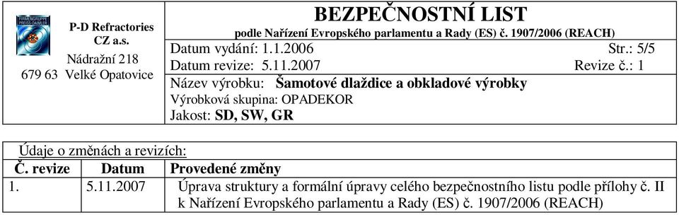 2007 Úprava struktury a formální úpravy celého bezpe nostního