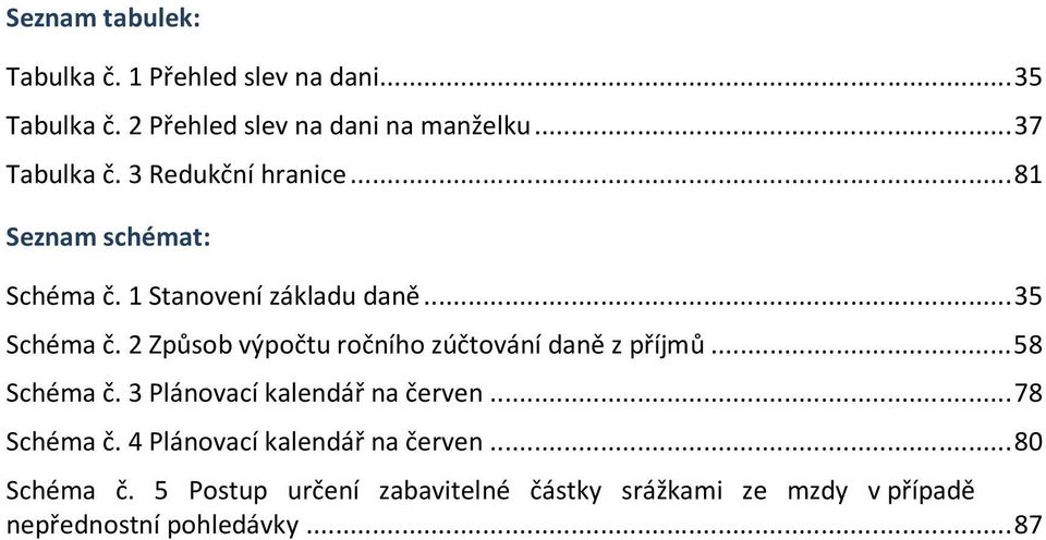 2 Způsob výpočtu ročního zúčtování daně z příjmů... 58 Schéma č. 3 Plánovací kalendář na červen... 78 Schéma č.