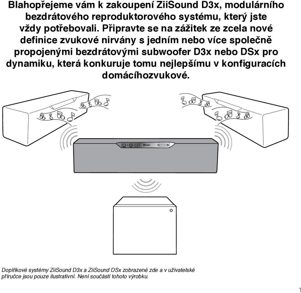 bezdrátovými subwoofer D3x nebo DSx pro dynamiku, která konkuruje tomu nejlepšímu v konfiguracích domácíhozvukové.