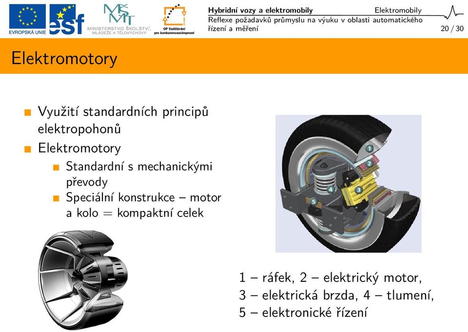 Standardní s mechanickými převody Speciální konstrukce motor a kolo =