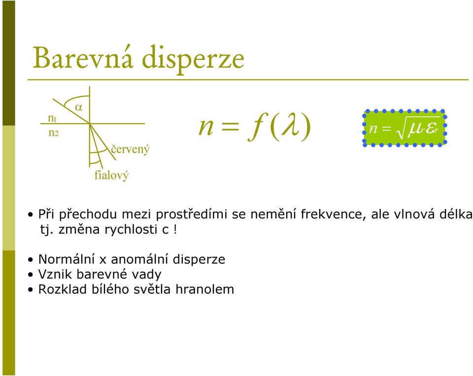 frekvence, ale vlnová délka tj. změna rychlosti c!