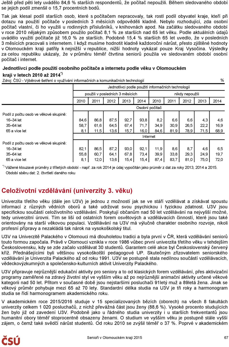 Nebylo rozhodující, zda osobní počítač vlastní, či ho využili u rodinných příslušníků, v knihovnách apod.