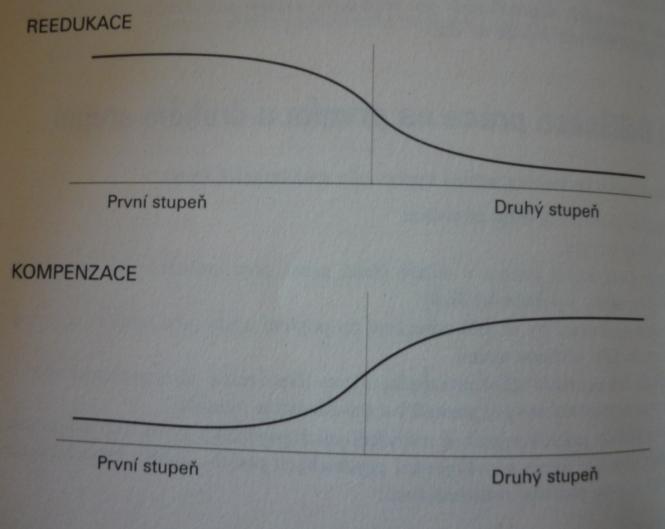 , že užití kompenzace stoupá v závislosti na školním stupni (druhý stupeň ZŠ, popř. SŠ), kde jsou kladeny na žáka větší nároky.