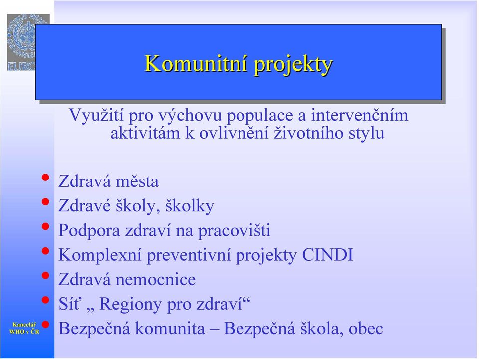 školy, školky Podpora zdraví na pracovišti Komplexní preventivní projekty