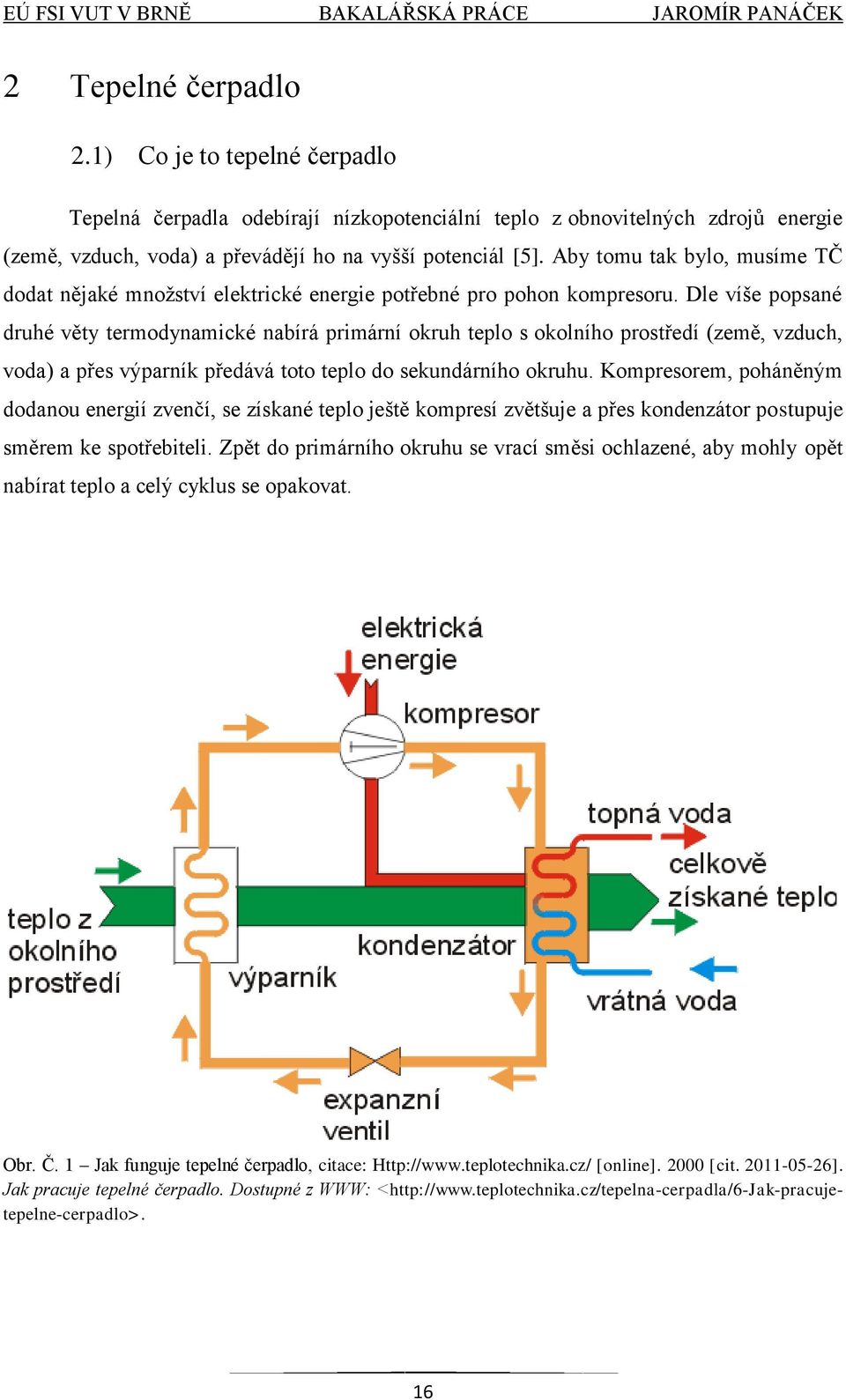 Dle víše popsané druhé věty termodynamické nabírá primární okruh teplo s okolního prostředí (země, vzduch, voda) a přes výparník předává toto teplo do sekundárního okruhu.