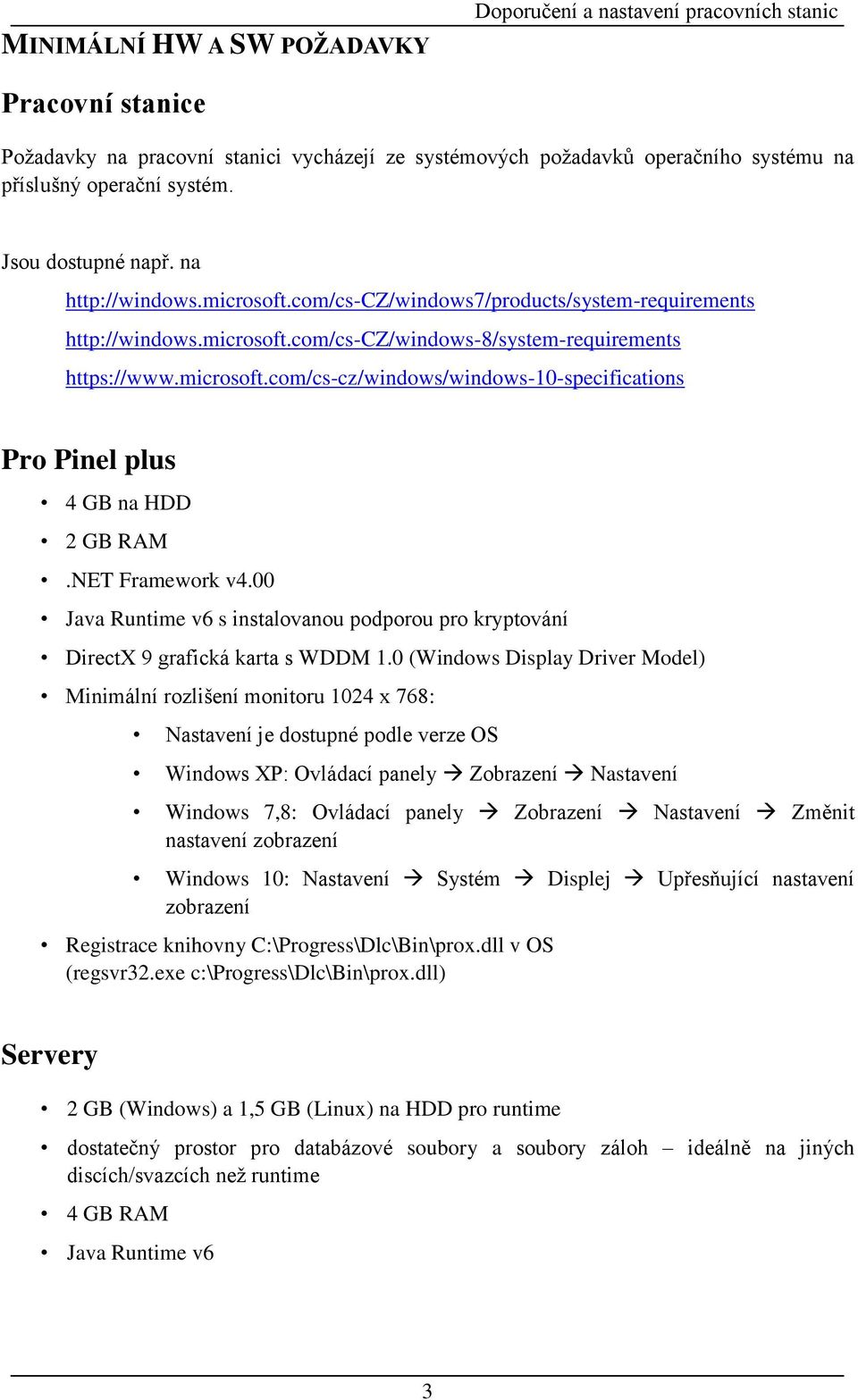 NET Framework v4.00 Java Runtime v6 s instalovanou podporou pro kryptování DirectX 9 grafická karta s WDDM 1.