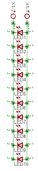 4.Příklad na tvorbu schématu: 1. Založte nový projekt s názvem LED stroboskop 2. Vypracujte schéma podle tabulky a vzoru schématu Převzato od M.