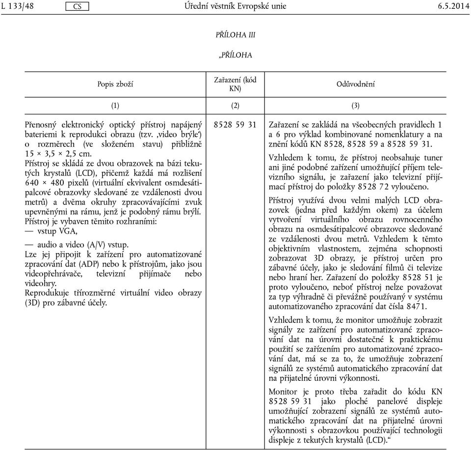 Přístroj se skládá ze dvou obrazovek na bázi tekutých krystalů (LCD), přičemž každá má rozlišení 640 480 pixelů (virtuální ekvivalent osmdesátipalcové obrazovky sledované ze vzdálenosti dvou metrů) a