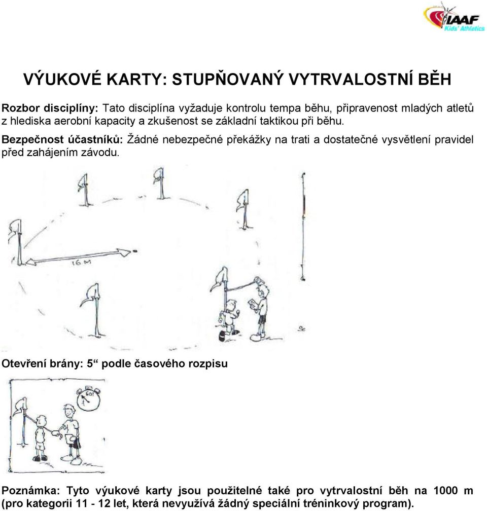 Bezpečnost účastníků: Žádné nebezpečné překážky na trati a dostatečné vysvětlení pravidel před zahájením závodu.