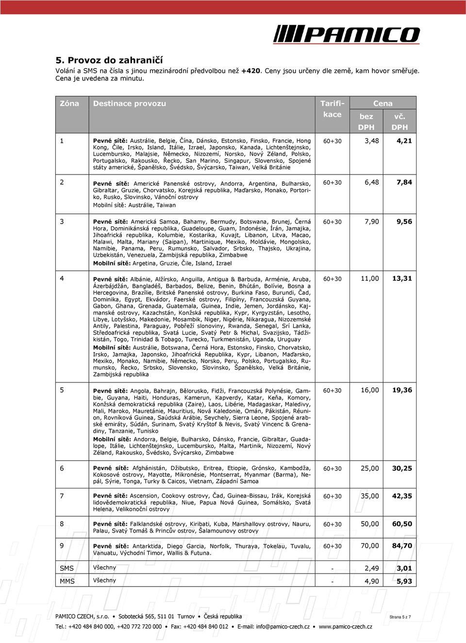 Nizozemí, Norsko, Nový Zéland, Polsko, Portugalsko, Rakousko, Řecko, San Marino, Singapur, Slovensko, Spojené státy americké, Španělsko, Švédsko, Švýcarsko, Taiwan, Velká Británie 2 Pevné sítě: